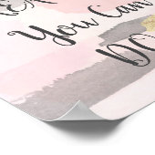 夢もしを見て行けるピンク金ゴールド引用文 ポスター (角)