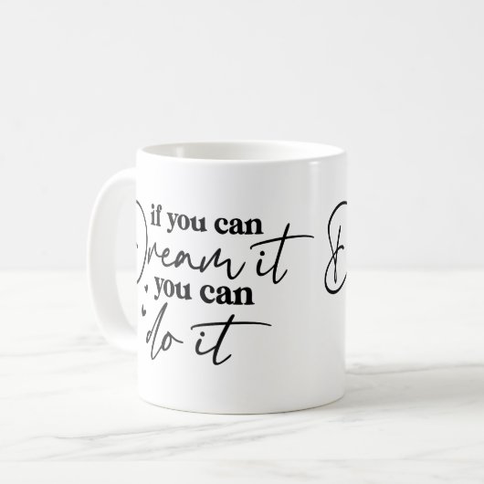 夢もしを見ればマグでやる気を起こさせるきる コーヒーマグカップ (正面左)