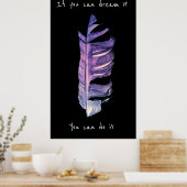 夢もしを見れば夢を見る羽毛引用文 ポスター (キッチン)