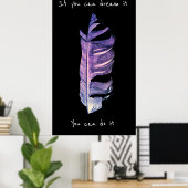 夢もしを見れば夢を見る羽毛引用文 ポスター (ホームオフィス)