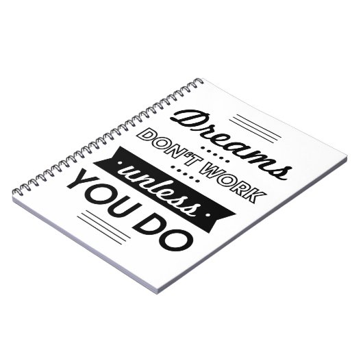 夢やる気を起こさせると仕事に関する言葉 ノートブック (左側)