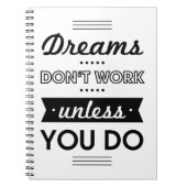 夢やる気を起こさせると仕事に関する言葉 ノートブック (正面)
