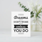夢やる気を起こさせると仕事に関する言葉 ポストカード (スタンド正面)