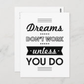 夢やる気を起こさせると仕事に関する言葉 ポストカード (正面/裏面)