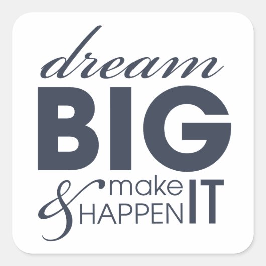 夢やる気を起こさせるの仕事の成功 スクエアシール (正面)