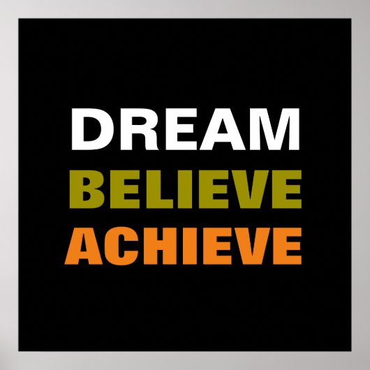 夢やる気を起こさせるの達成信じ引用文ポスター ポスター (正面)