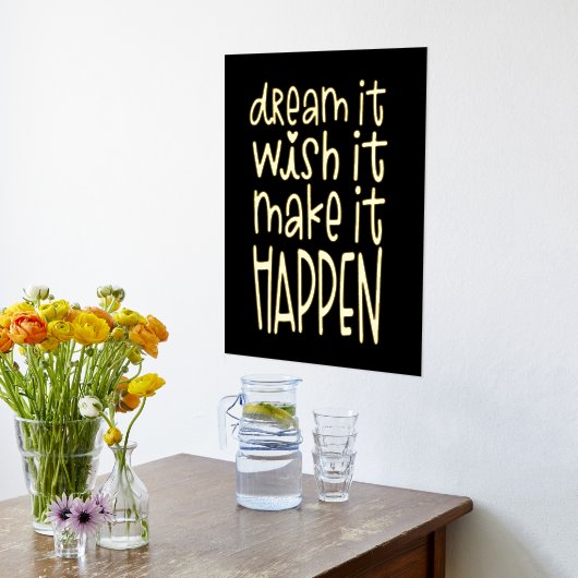 夢やる気を起こさせるの願いが叶う 箔ポスター (レイダウン (キッチン))