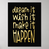 夢やる気を起こさせるの願いが叶う 箔ポスター (正面)