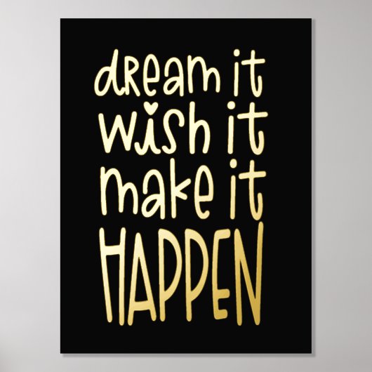 夢やる気を起こさせるの願いが叶う 箔ポスター (正面)