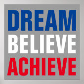 夢やる気を起こさせるを信じ見る感動的 ポスター (正面)