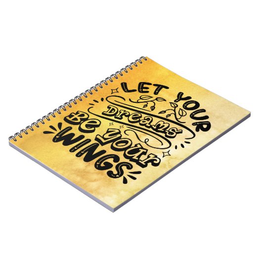 夢やる気を起こさせるを翼に任せる言葉 ノートブック (左側)