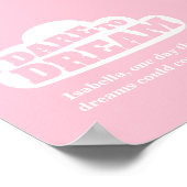 夢をあきらめないで ピンクの白いベビー ポスター (角)