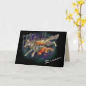 夢をとらえる狼の夢捕手~グリーティングカード カード (黄色い花)