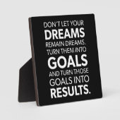 夢をゴールに変える – 成功やる気を起こさせる フォトプラーク (正面)