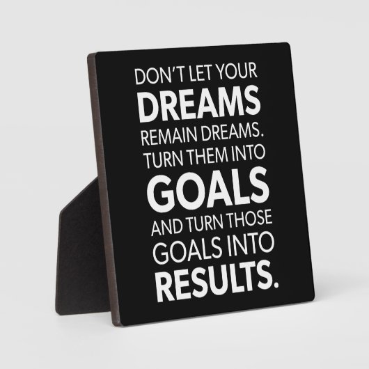 夢をゴールに変える – 成功やる気を起こさせる フォトプラーク (正面)