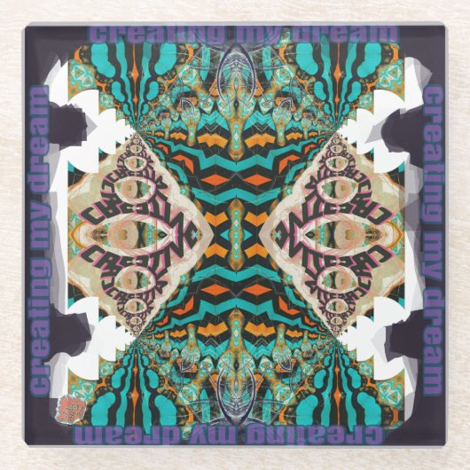 夢を作成する ガラスコースター (正面)