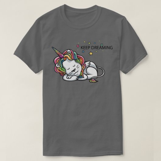 夢を保見るライオンユニコーン妖精の尾 Tシャツ (デザイン正面)