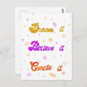 夢を信じ見てそれを作るやる気を起こさせる- ポストカード (正面/裏面)