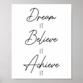 夢を信じ見て達成する感動的 ポスター (正面)