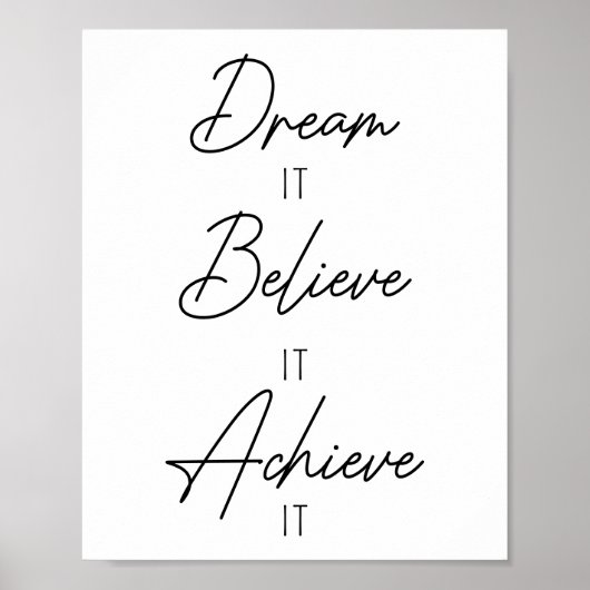 夢を信じ見て達成する感動的 ポスター (正面)