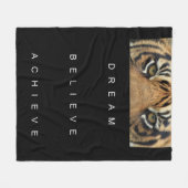 夢を信じ見るやる気を起こさせる引用文 フリースブランケット (正面(横))