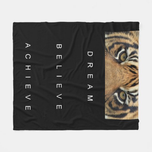 夢を信じ見るやる気を起こさせる引用文 フリースブランケット (正面(横))