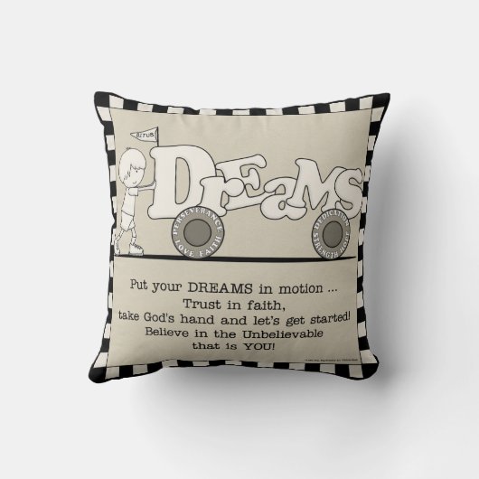 夢を動かす クッション (裏面)