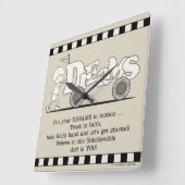 夢を動かす スクエア壁時計 (傾斜)