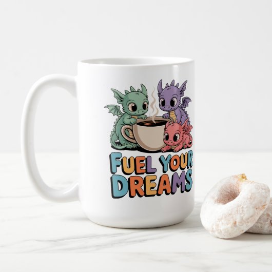 夢を叶えるドラゴン コーヒーマグカップ (ドーナツ)