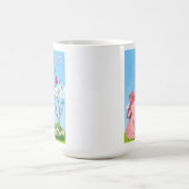夢を叶えるブタの引用 コーヒーマグカップ (中央)