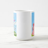 夢を叶えるブタの引用 コーヒーマグカップ (中央)