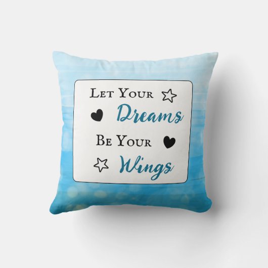 夢を叶える翼の引用文 クッション (裏面)