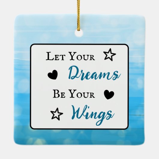 夢を叶える翼の引用文 セラミックオーナメント (裏面)