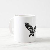 夢を叶える鷲 ブラック コーヒーマグカップ (正面左)