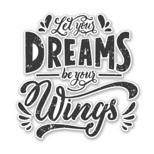 夢を叶えろ感動的 シール (正面)