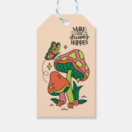 夢を実現させる |カラフルマッシュルーム ギフトタグ