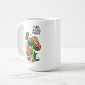 夢を実現させる |カラフルマッシュルーム コーヒーマグカップ (正面左)