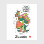 夢を実現させる |カラフルマッシュルーム シール (シート)