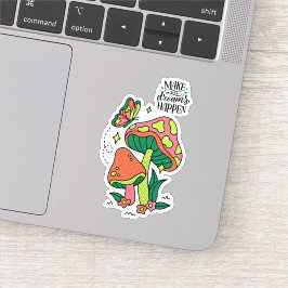 夢を実現させる |カラフルマッシュルーム シール