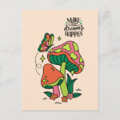 夢を実現させる |カラフルマッシュルーム ポストカード (正面)