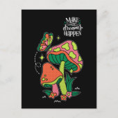 夢を実現させる |カラフルマッシュルーム ポストカード (正面)