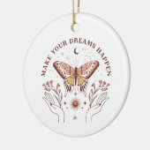 夢を実現するボホバタフライクリスマス セラミックオーナメント (左)