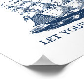 夢を広げよう 帆船のプリント ポスター (角)