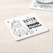 夢を手放すな スクエアペーパーコースター (アングル)