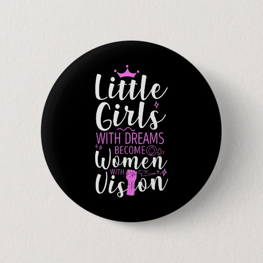 夢を持つ小さな女の子が幻の女性になる 缶バッジ (正面)