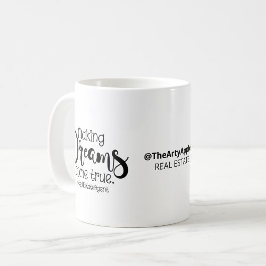 夢を来作る真実在の不動産代理人 コーヒーマグカップ (正面左)