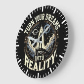 夢を現実に変える – 成功の動機 ラージ壁時計 (傾斜)