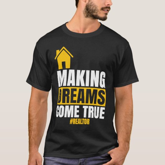夢を現実に 不動産屋 売家 売主 Tシャツ (正面)