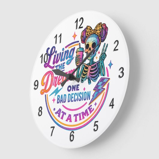 夢を生きてる… ラージ壁時計 (傾斜)