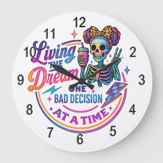 夢を生きてる… ラージ壁時計 (正面)